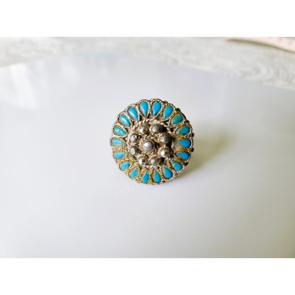 None and/or Unknown Jewelry - Vintage Silver Faux Turquoise Ring